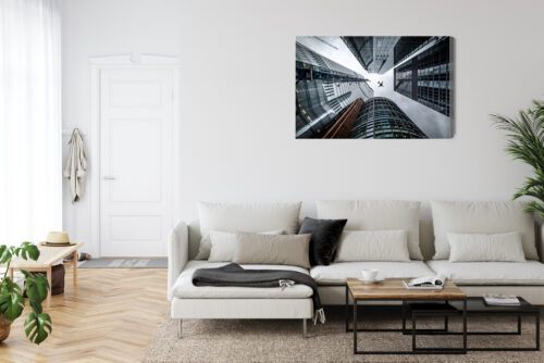 Obraz na płótnie Samolot i wieżowce Perspektywa  Premium Canvas - obrazek 6
