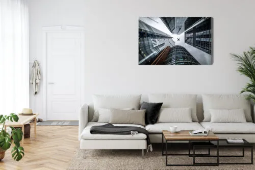 Obraz na płótnie Samolot i wieżowce Perspektywa  Premium Canvas - obrazek 6