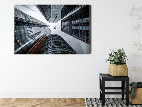 Obraz na płótnie Samolot i wieżowce Perspektywa  Premium Canvas - obrazek 8