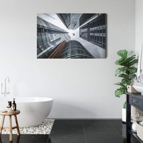 Obraz na płótnie Samolot i wieżowce Perspektywa  Premium Canvas - obrazek 5