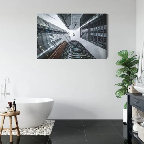 Obraz na płótnie Samolot i wieżowce Perspektywa  Premium Canvas - obrazek 5