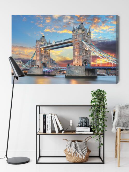 Obraz na płótnie Most Tower Bridge Londyn Zachód słońca Panorama  Premium Canvas - obrazek 9