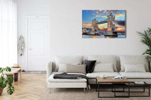 Obraz na płótnie Most Tower Bridge Londyn Zachód słońca Panorama  Premium Canvas - obrazek 6