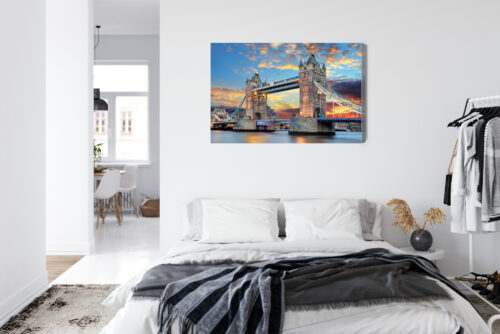 Obraz na płótnie Most Tower Bridge Londyn Zachód słońca Panorama  Premium Canvas - obrazek 7
