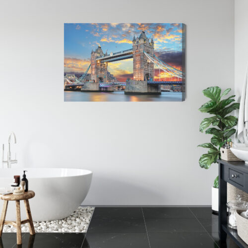 Obraz na płótnie Most Tower Bridge Londyn Zachód słońca Panorama  Premium Canvas - obrazek 5