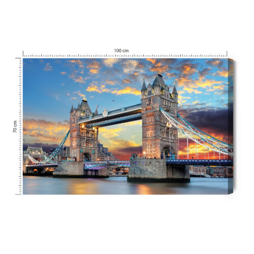 Obraz na płótnie Most Tower Bridge Londyn Zachód słońca Panorama  Premium Canvas