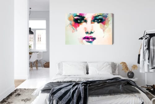 Obraz na płótnie Kolorowa twarz Akwarela Nowoczesna abstrakcja  Premium Canvas - obrazek 7