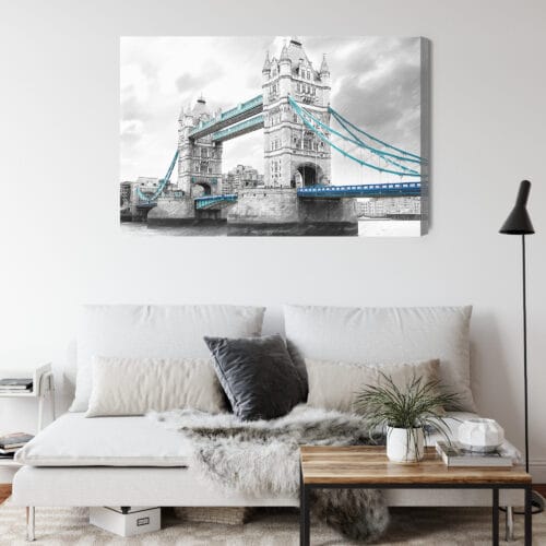 Obraz na płótnie Most Tower Londyn Szkic z kolorem  Premium Canvas - obrazek 4