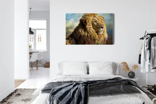 Obraz na płótnie Natura Lew portret Premium Canvas - obrazek 7