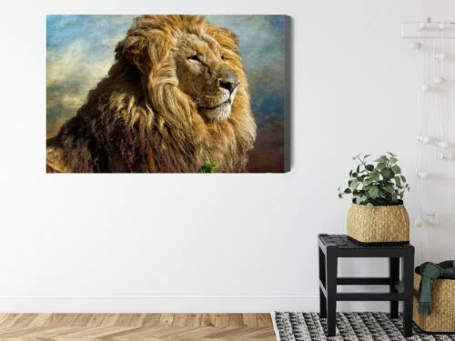 Obraz na płótnie Natura Lew portret Premium Canvas - obrazek 8