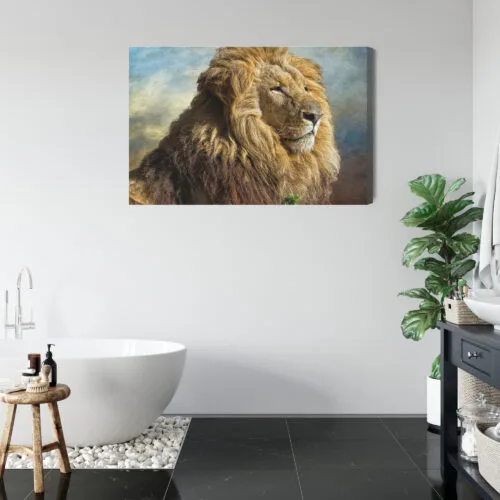Obraz na płótnie Natura Lew portret Premium Canvas - obrazek 5