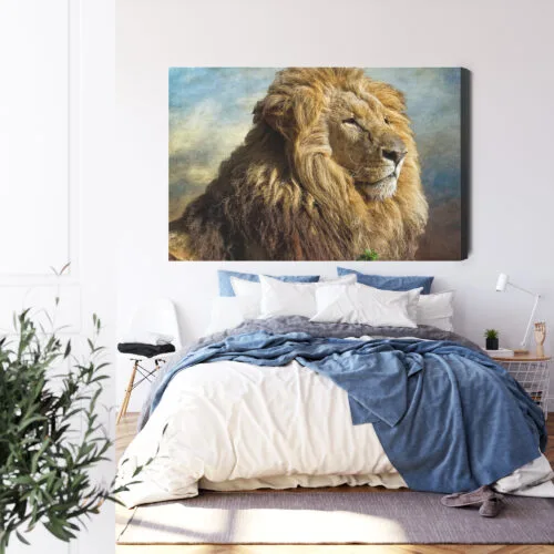 Obraz na płótnie Natura Lew portret Premium Canvas - obrazek 3