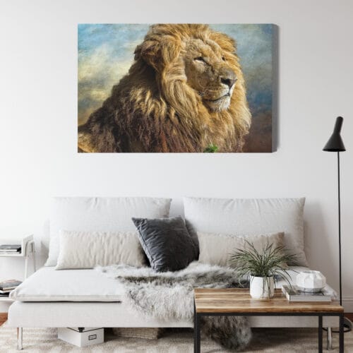 Obraz na płótnie Natura Lew portret Premium Canvas - obrazek 4