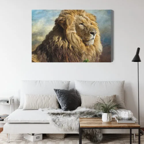 Obraz na płótnie Natura Lew portret Premium Canvas - obrazek 4