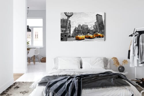Obraz na płótnie Nowy Jork Żółte Taksówki Czarno-białe  Premium Canvas - obrazek 7