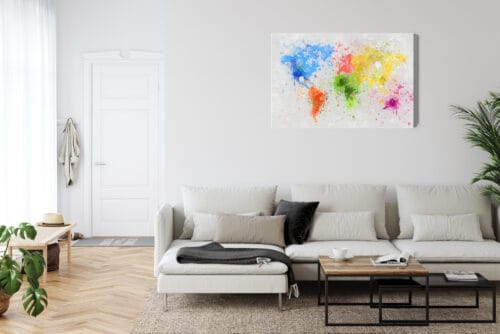 Obraz na płótnie Mapa świata Kolorowe plamy farby  Premium Canvas - obrazek 6
