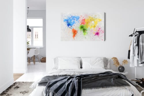 Obraz na płótnie Mapa świata Kolorowe plamy farby  Premium Canvas - obrazek 7