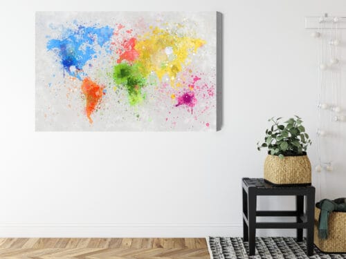 Obraz na płótnie Mapa świata Kolorowe plamy farby  Premium Canvas - obrazek 8