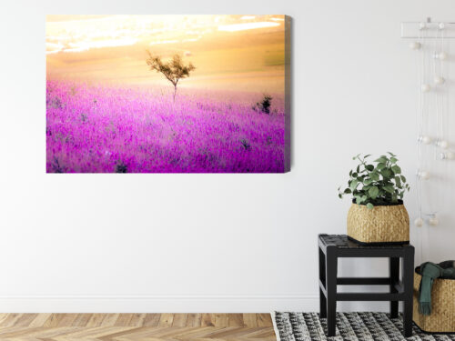 Obraz na płótnie Krajobraz Minimalistyczny Fioletowe pole  Premium Canvas - obrazek 8