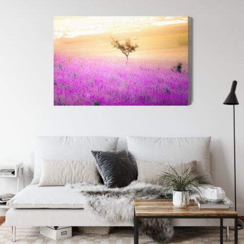 Obraz na płótnie Krajobraz Minimalistyczny Fioletowe pole  Premium Canvas - obrazek 4