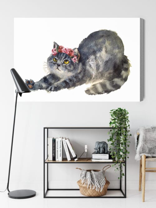Obraz na płótnie Zwierzęta Kot z wiankiem Premium Canvas - obrazek 9