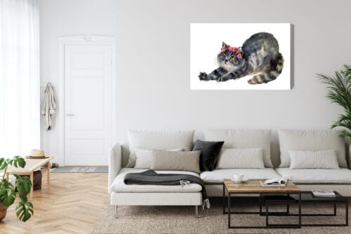Obraz na płótnie Zwierzęta Kot z wiankiem Premium Canvas - obrazek 6