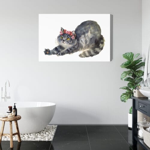 Obraz na płótnie Zwierzęta Kot z wiankiem Premium Canvas - obrazek 5