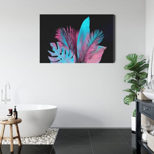 Obraz na płótnie Liście Nowoczesny Neonowe liście  Premium Canvas - obrazek 5