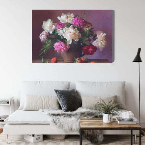 Obraz na płótnie Bukiet kwiatów Martwa natura Wazon z kwiatami  Premium Canvas - obrazek 4