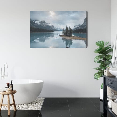 Obraz na płótnie Kajak na górskim jeziorze Fotografia  Premium Canvas - obrazek 5