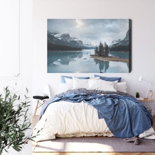 Obraz na płótnie Kajak na górskim jeziorze Fotografia  Premium Canvas - obrazek 3