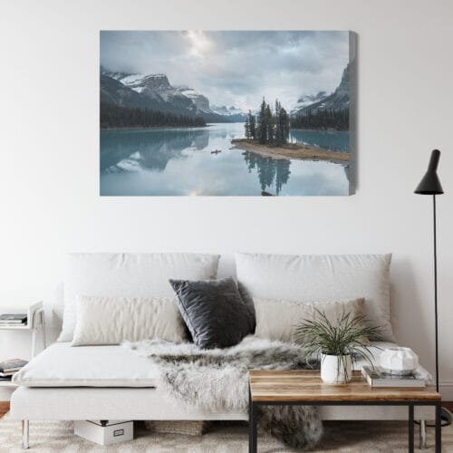 Obraz na płótnie Kajak na górskim jeziorze Fotografia  Premium Canvas - obrazek 4