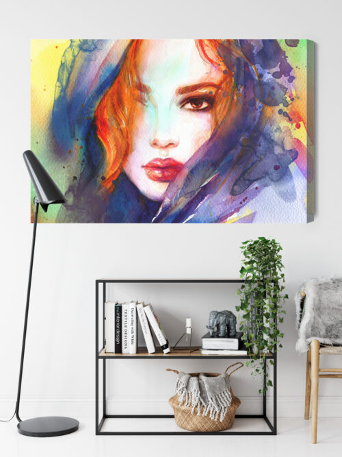 Obraz na płótnie Sztuka Portret kobiety z rudymi włosami Premium Canvas - obrazek 9
