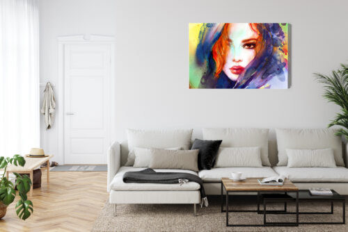 Obraz na płótnie Sztuka Portret kobiety z rudymi włosami Premium Canvas - obrazek 6