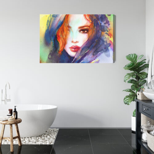 Obraz na płótnie Sztuka Portret kobiety z rudymi włosami Premium Canvas - obrazek 5