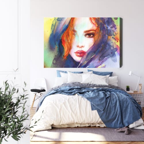 Obraz na płótnie Sztuka Portret kobiety z rudymi włosami Premium Canvas - obrazek 3