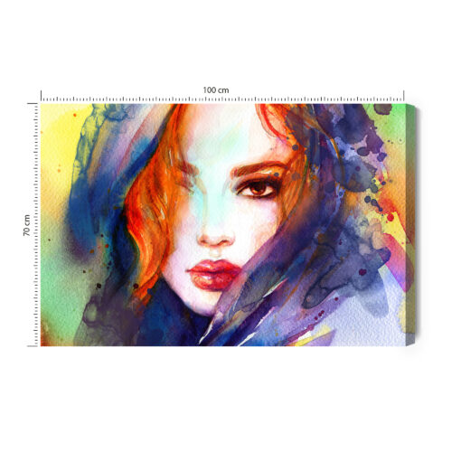 Obraz na płótnie Sztuka Portret kobiety z rudymi włosami Premium Canvas