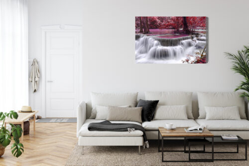 Obraz na płótnie Wodospad w Jesiennym Lesie Fotografia  Premium Canvas - obrazek 6