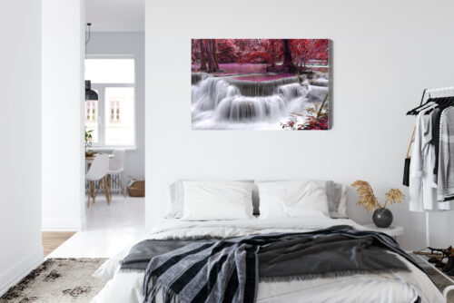 Obraz na płótnie Wodospad w Jesiennym Lesie Fotografia  Premium Canvas - obrazek 7
