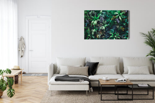 Obraz na płótnie Tropikalna Roślinność Zielona Ściana Botaniczna  Premium Canvas - obrazek 6