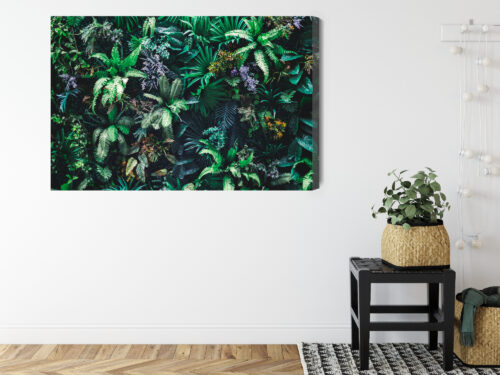 Obraz na płótnie Tropikalna Roślinność Zielona Ściana Botaniczna  Premium Canvas - obrazek 8
