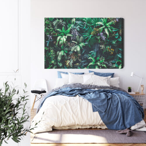 Obraz na płótnie Tropikalna Roślinność Zielona Ściana Botaniczna  Premium Canvas - obrazek 3