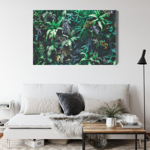 Obraz na płótnie Tropikalna Roślinność Zielona Ściana Botaniczna  Premium Canvas - obrazek 4