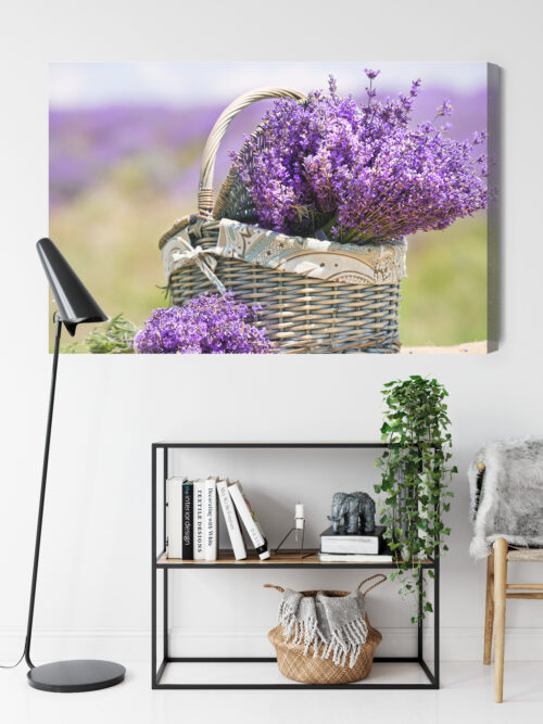 Obraz na płótnie Lawenda Kosz Kwiaty Prowansja  Premium Canvas - obrazek 9
