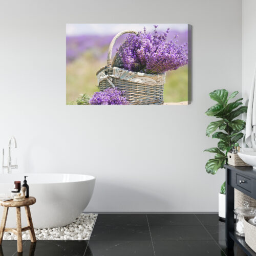 Obraz na płótnie Lawenda Kosz Kwiaty Prowansja  Premium Canvas - obrazek 5