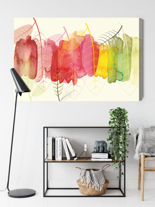 Obraz na płótnie Liście Akwarela Kolorowe Jesienne  Premium Canvas - obrazek 9