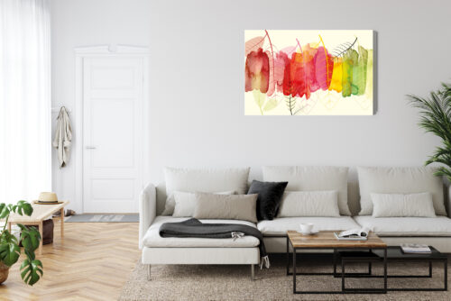 Obraz na płótnie Liście Akwarela Kolorowe Jesienne  Premium Canvas - obrazek 6