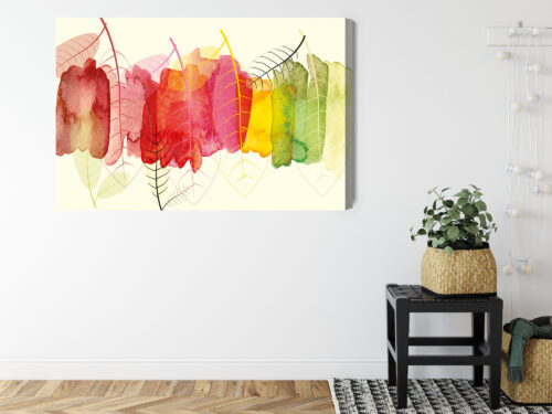 Obraz na płótnie Liście Akwarela Kolorowe Jesienne  Premium Canvas - obrazek 8