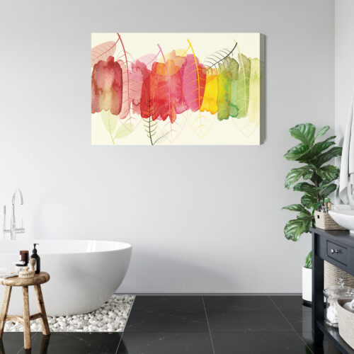 Obraz na płótnie Liście Akwarela Kolorowe Jesienne  Premium Canvas - obrazek 5