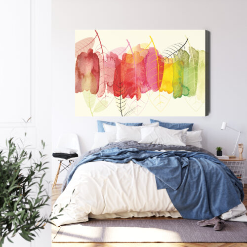 Obraz na płótnie Liście Akwarela Kolorowe Jesienne  Premium Canvas - obrazek 3